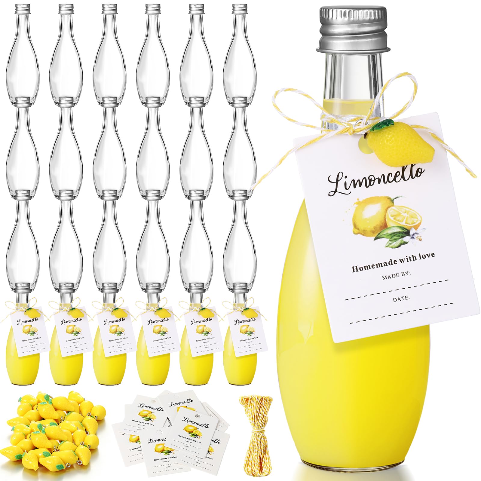 Amazon.com: LemonRoad 24 Sets 1.7 oz Limoncello Glass Bottles